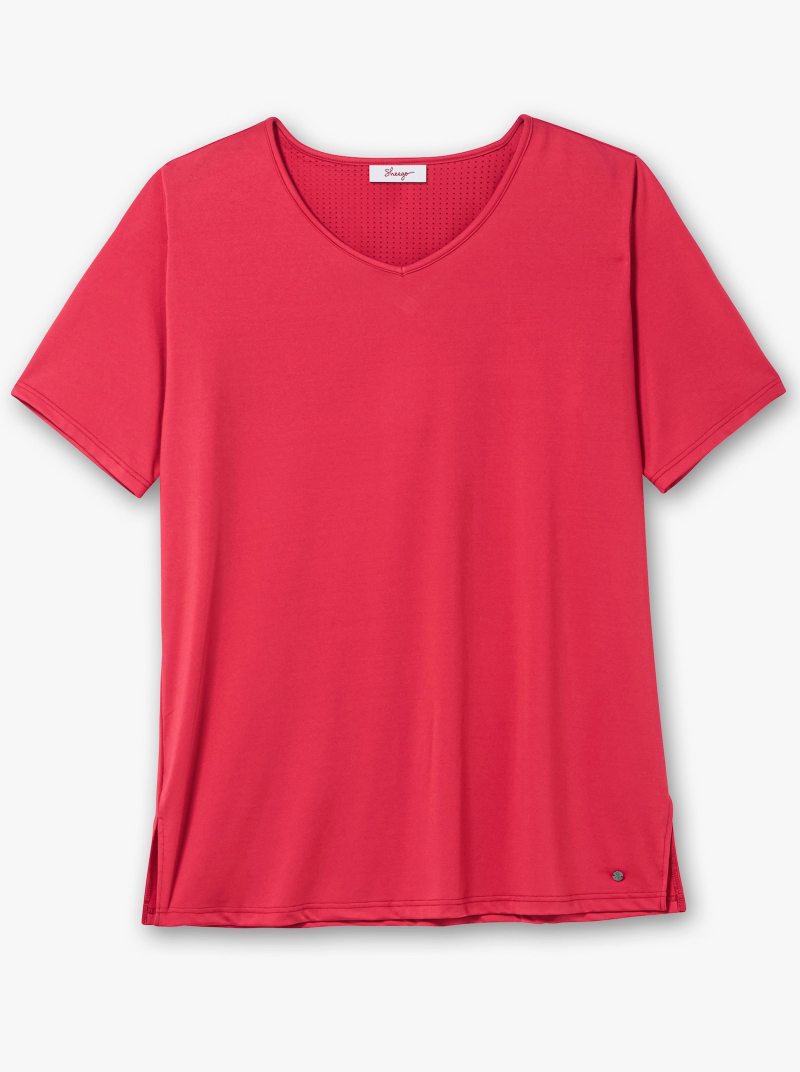 sheego Functioneel shirt in lang model, cut-out achter - sorbet pink