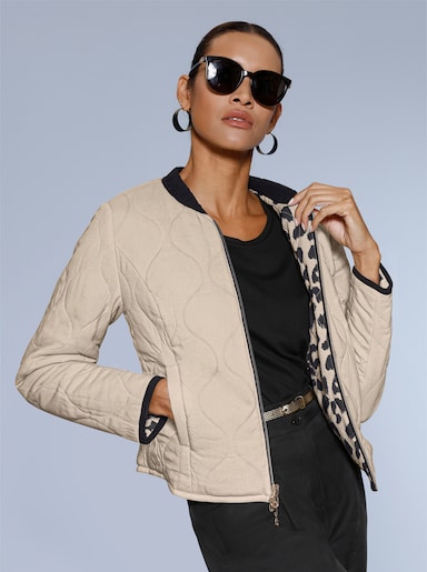 Wendejacke - sand-schwarz-bedruckt