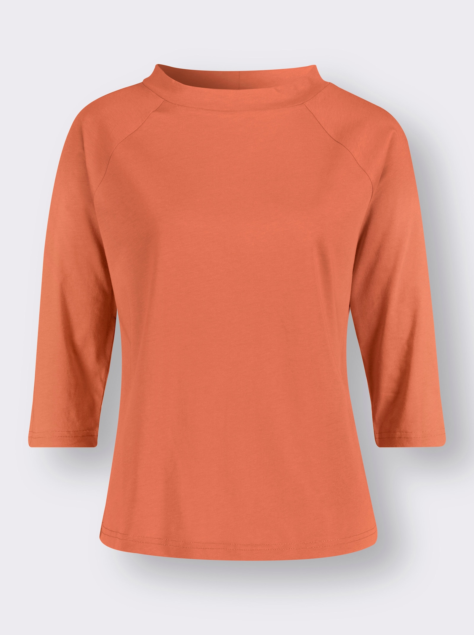 3/4-Arm-Shirt mit Kelchkragen - mandarine