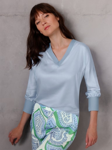 CREATION L PREMIUM Blouse met lange mouwen - lichtblauw