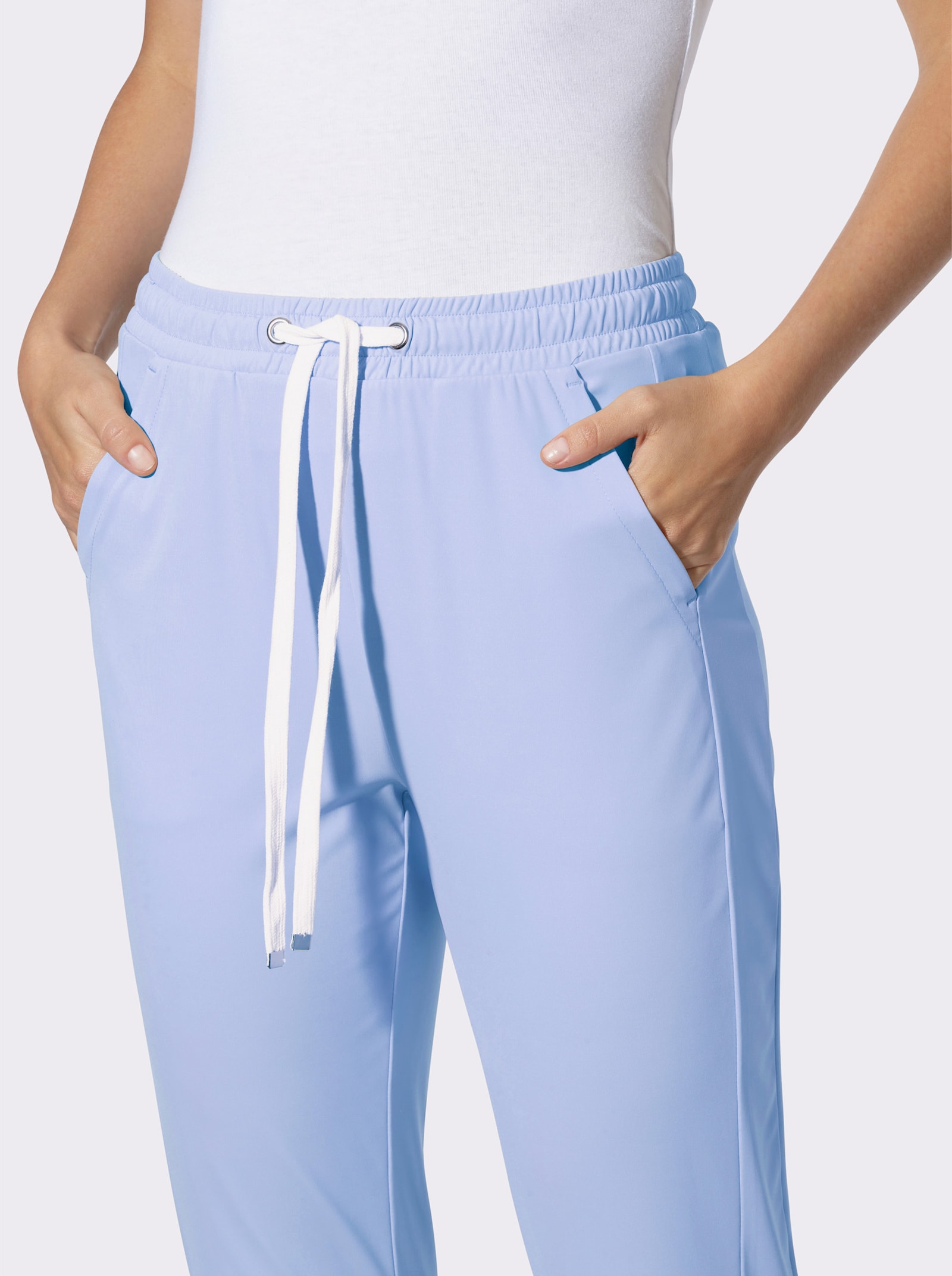 heine Jogg Pants mit Kontrast-Kordel - eisblau