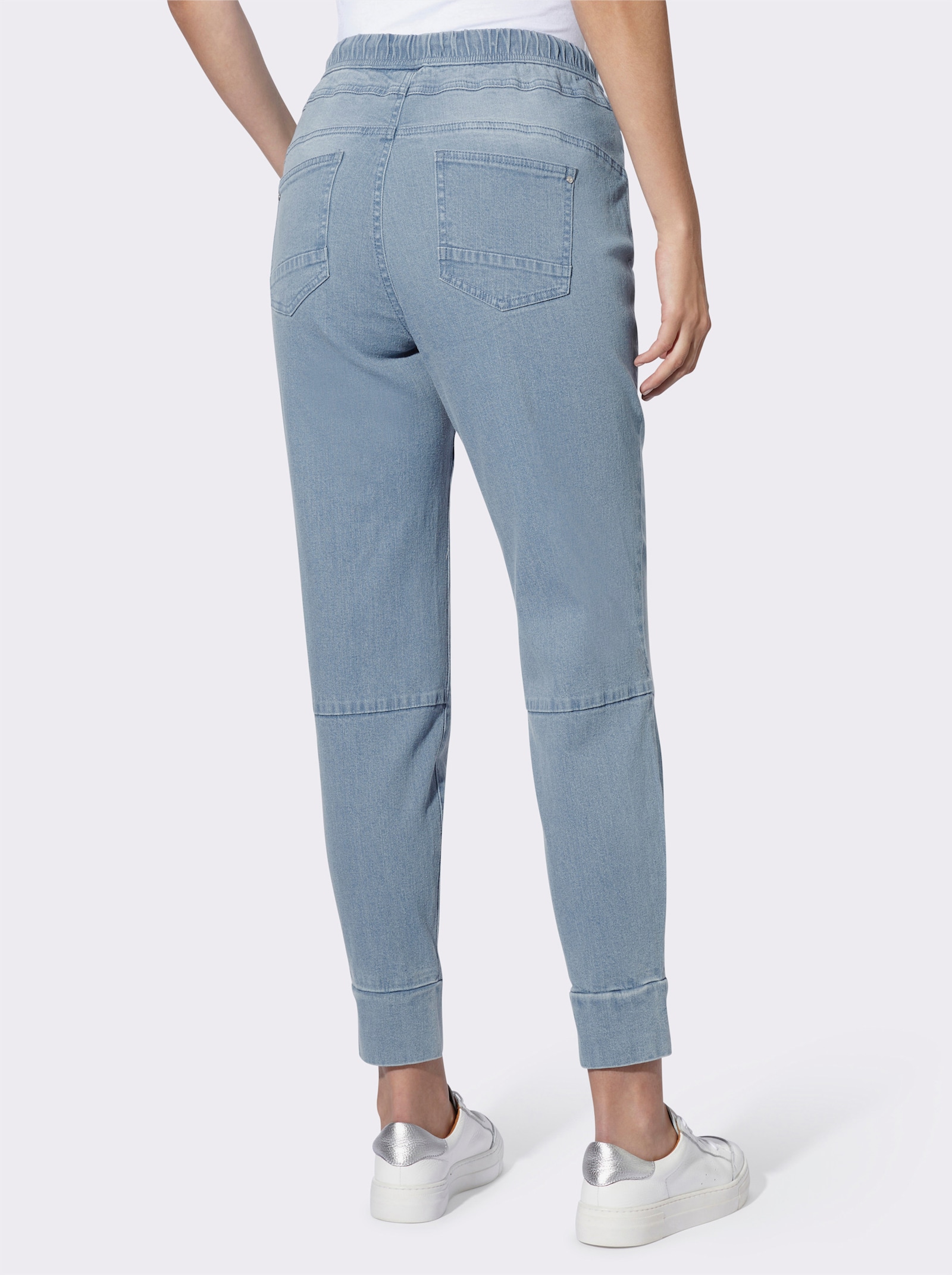 heine Pantalon 7/8 avec ceinture élastique - bleu blanchi