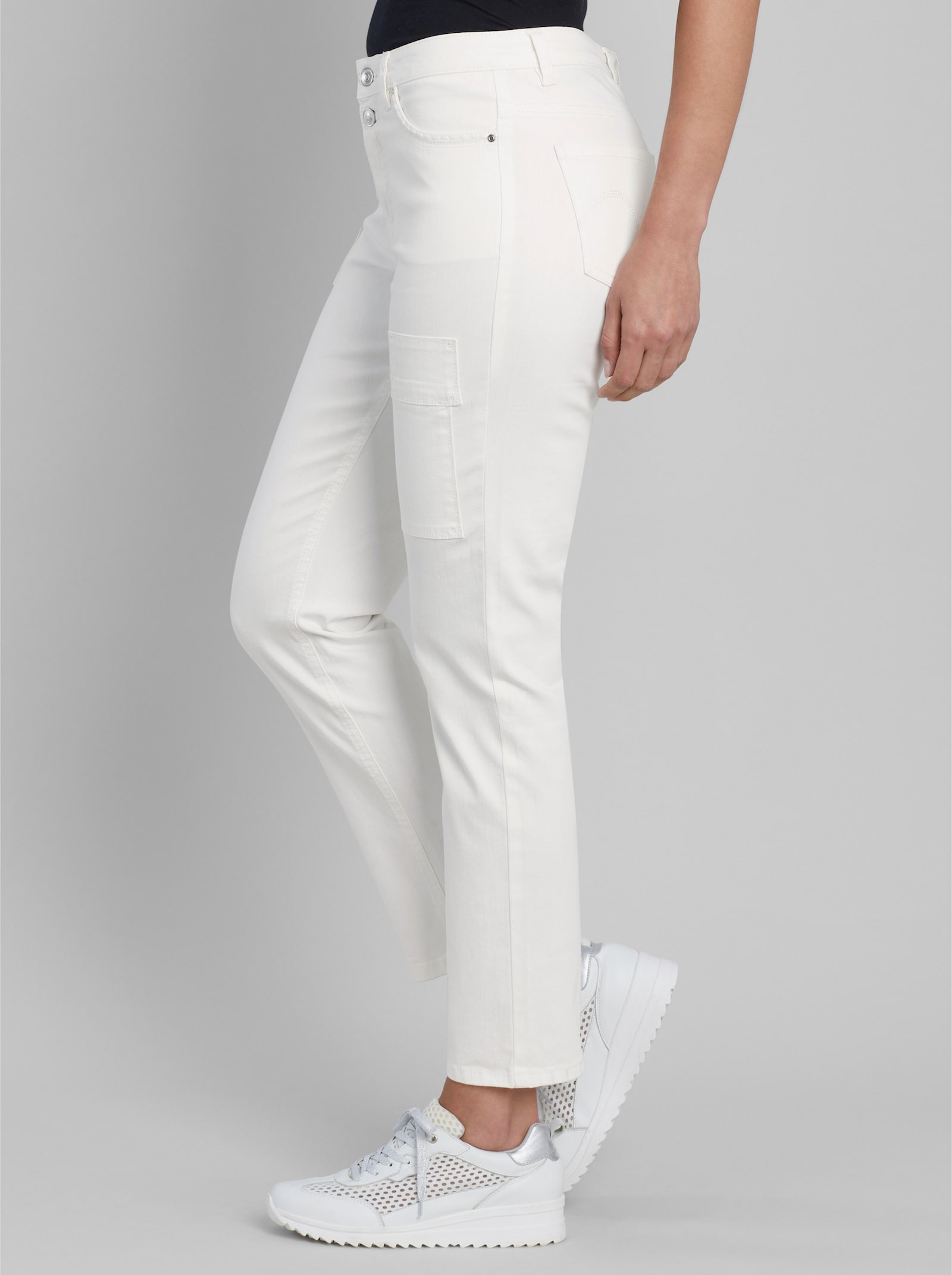 heine Hose mit Patches - weiß