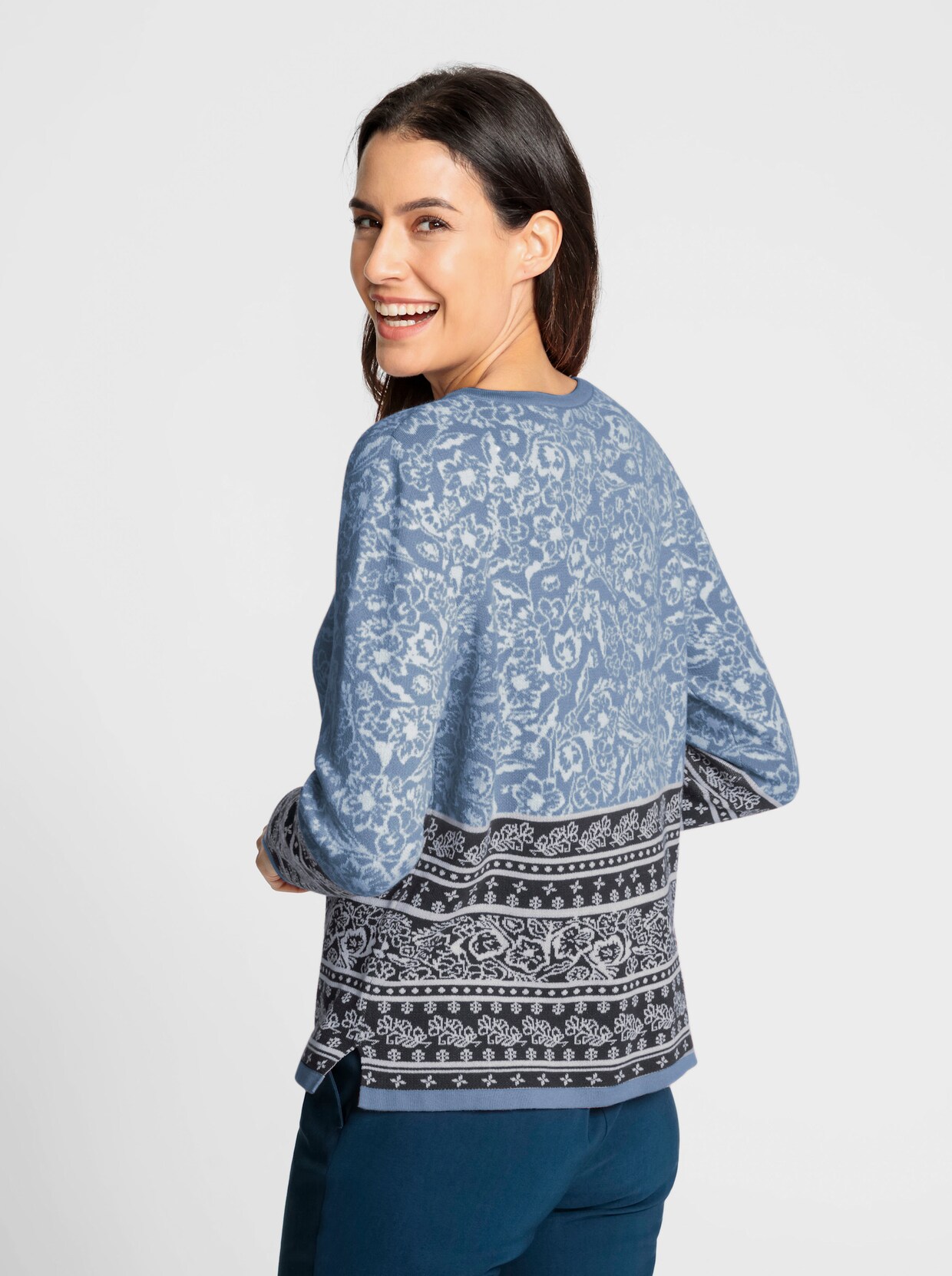 Pullover - bleu-marine-gemustert