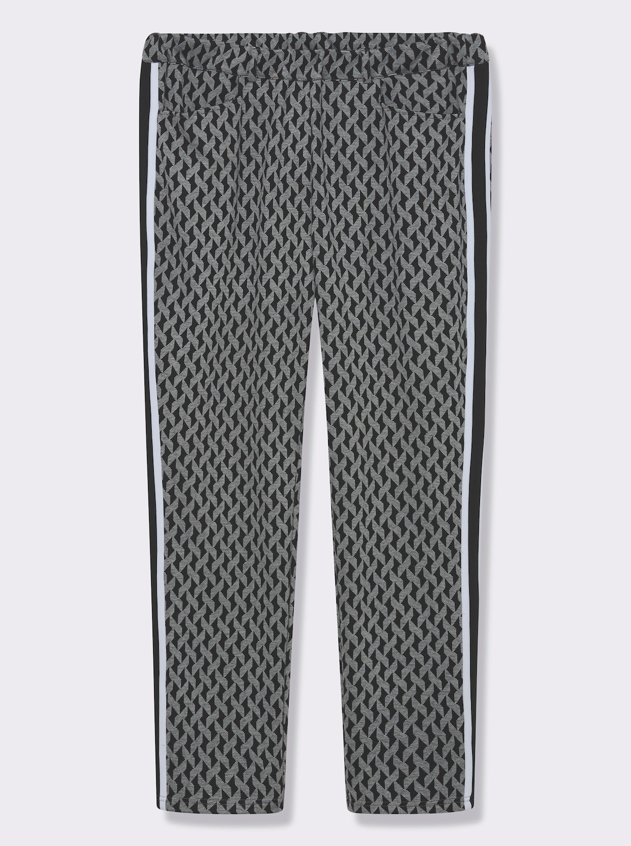 sheego Hose - schwarz-ecru-gemustert