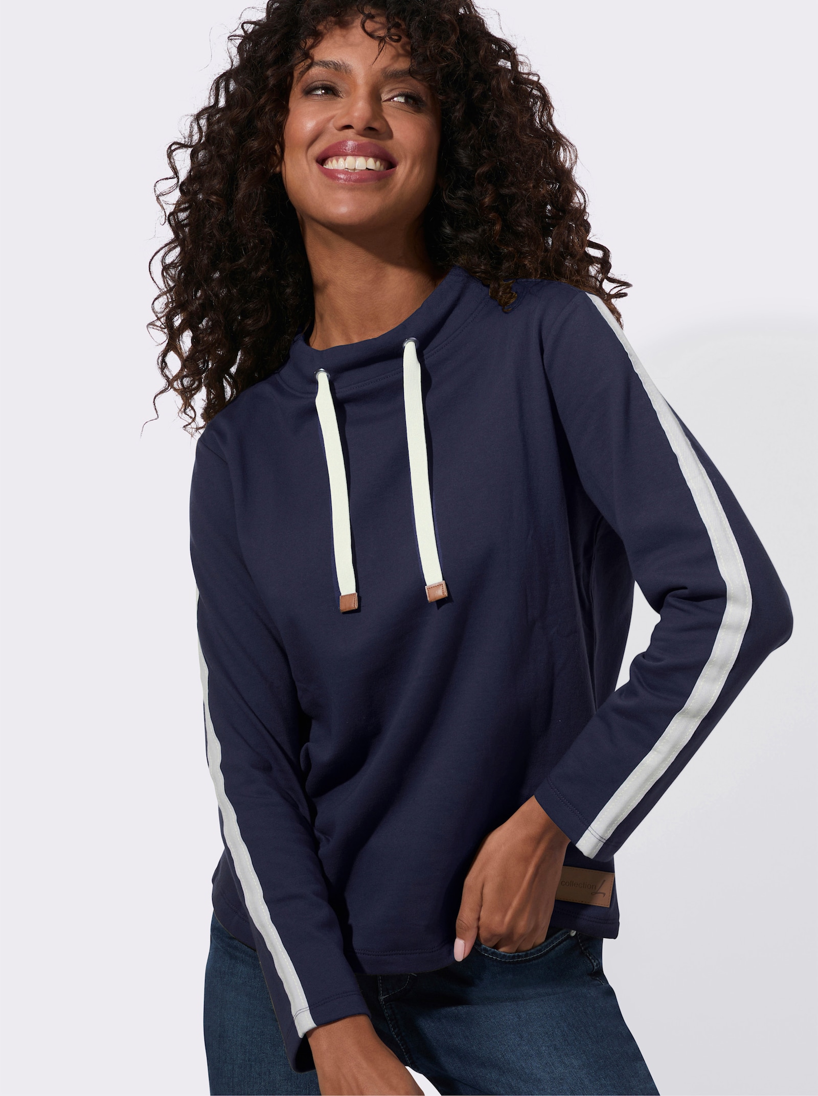 Sweatshirt mit Stehkragen - marine