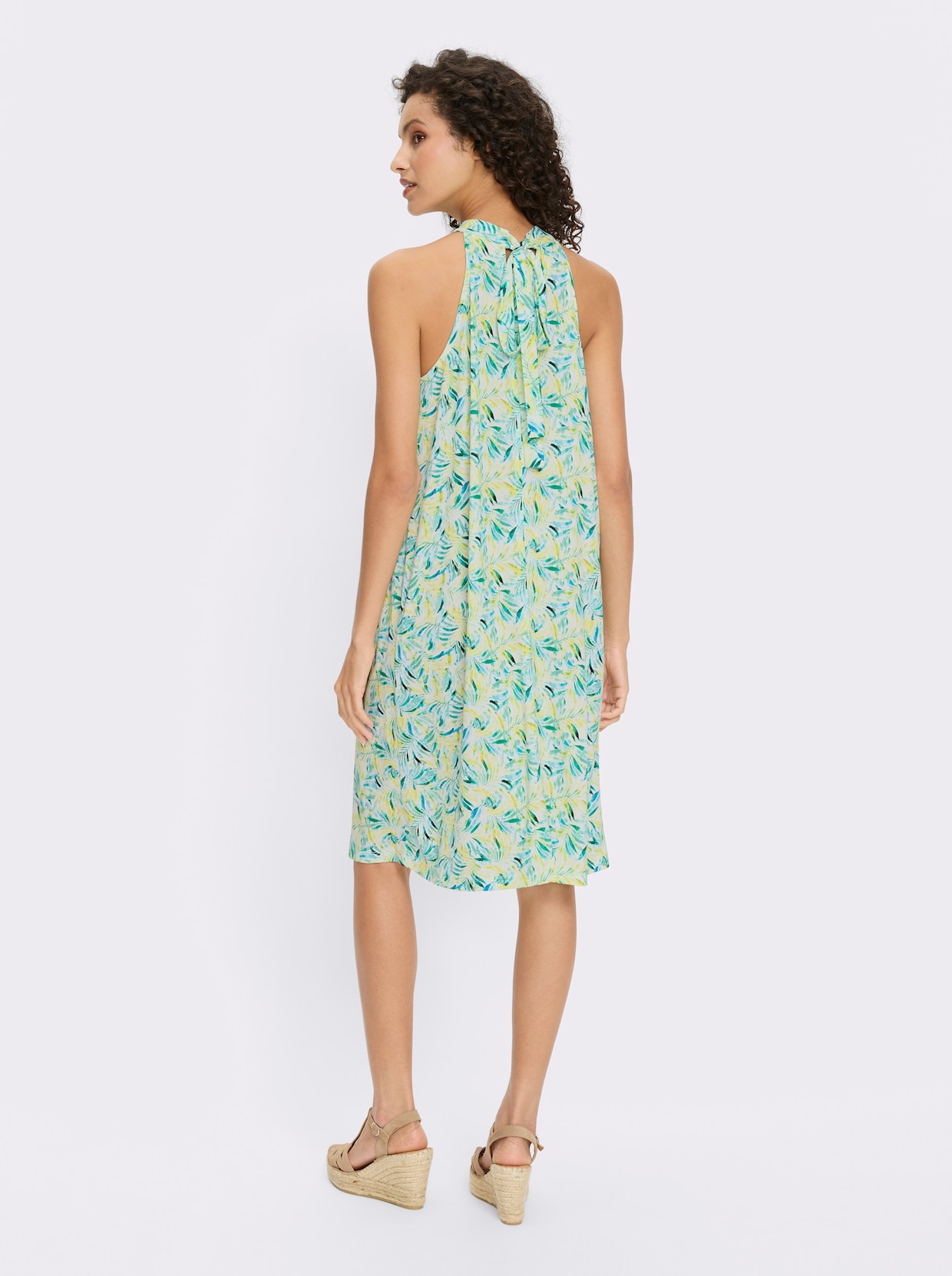 heine Jerseykleid - limone-türkis-bedruckt