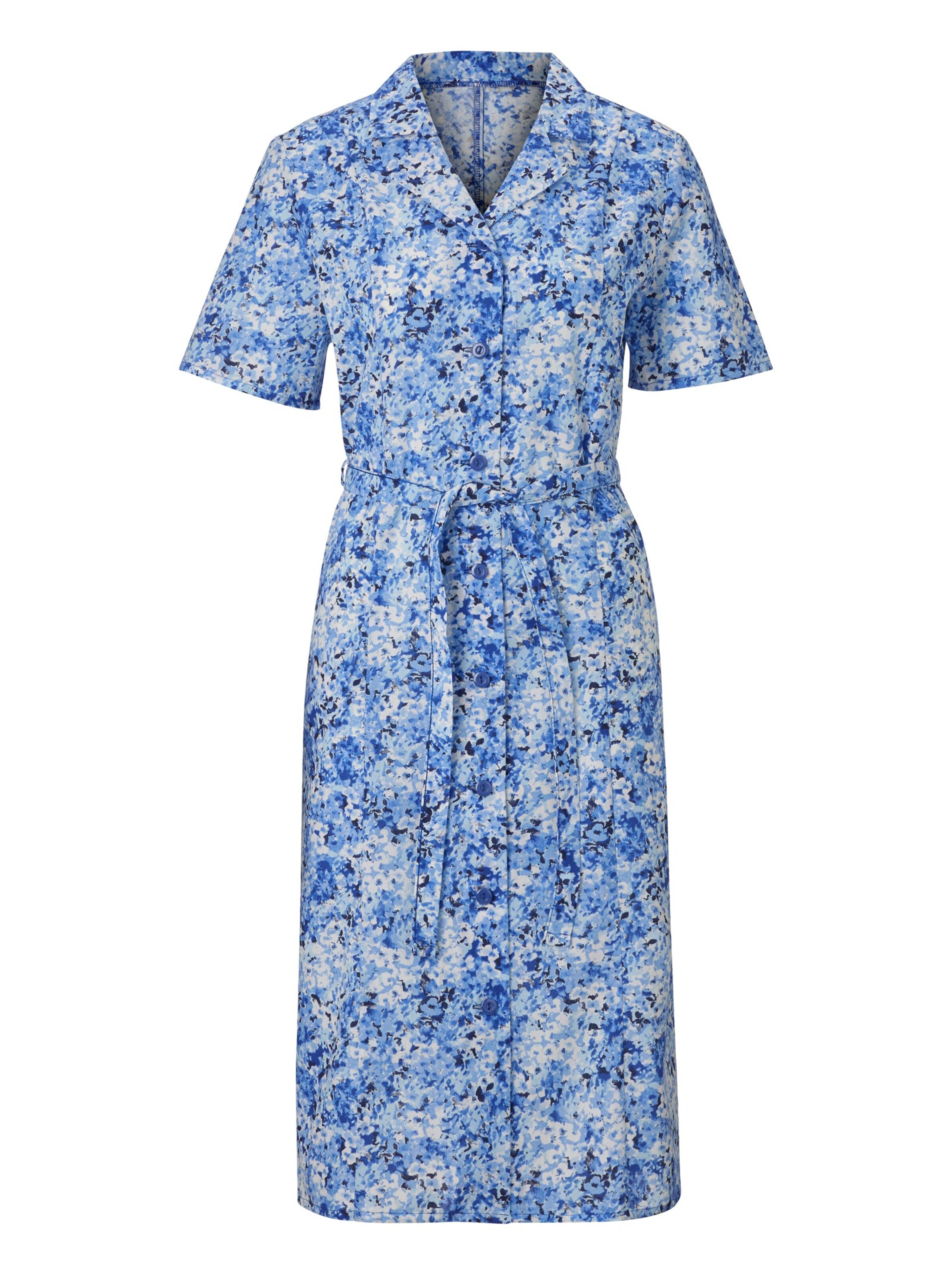 Kleiderschürze - blau-bedruckt