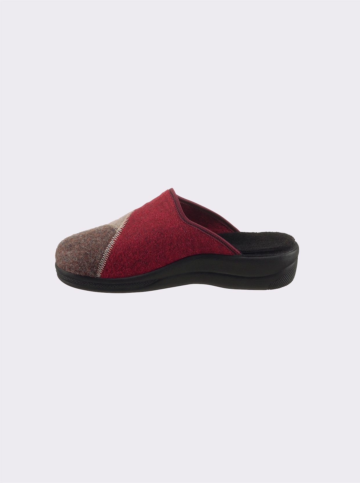 Pantoffel - beige-rot