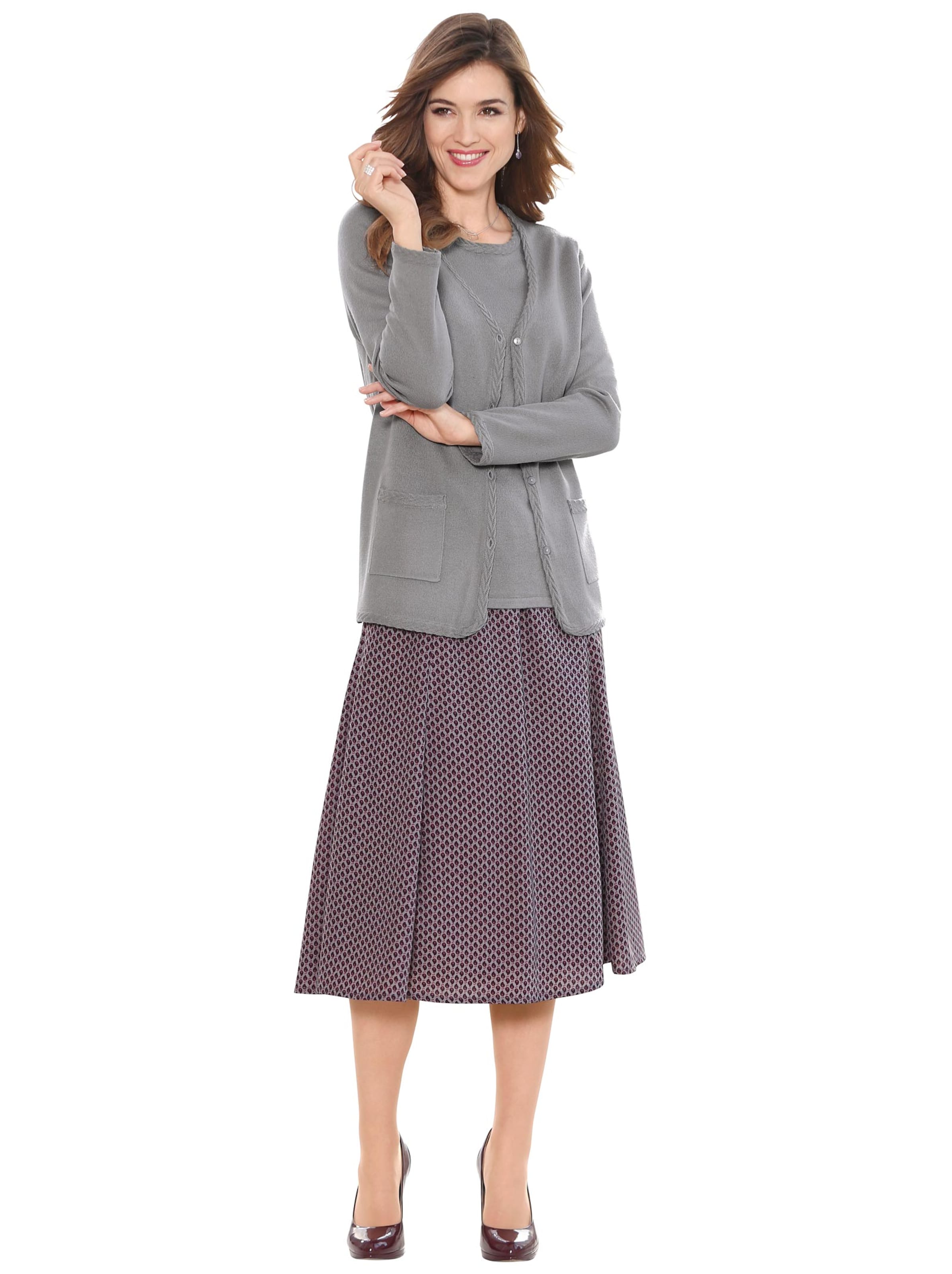 Rock - pflaume-grau-bedruckt