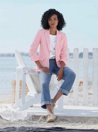 heine Blazer - flamingo-weiss-gestreift