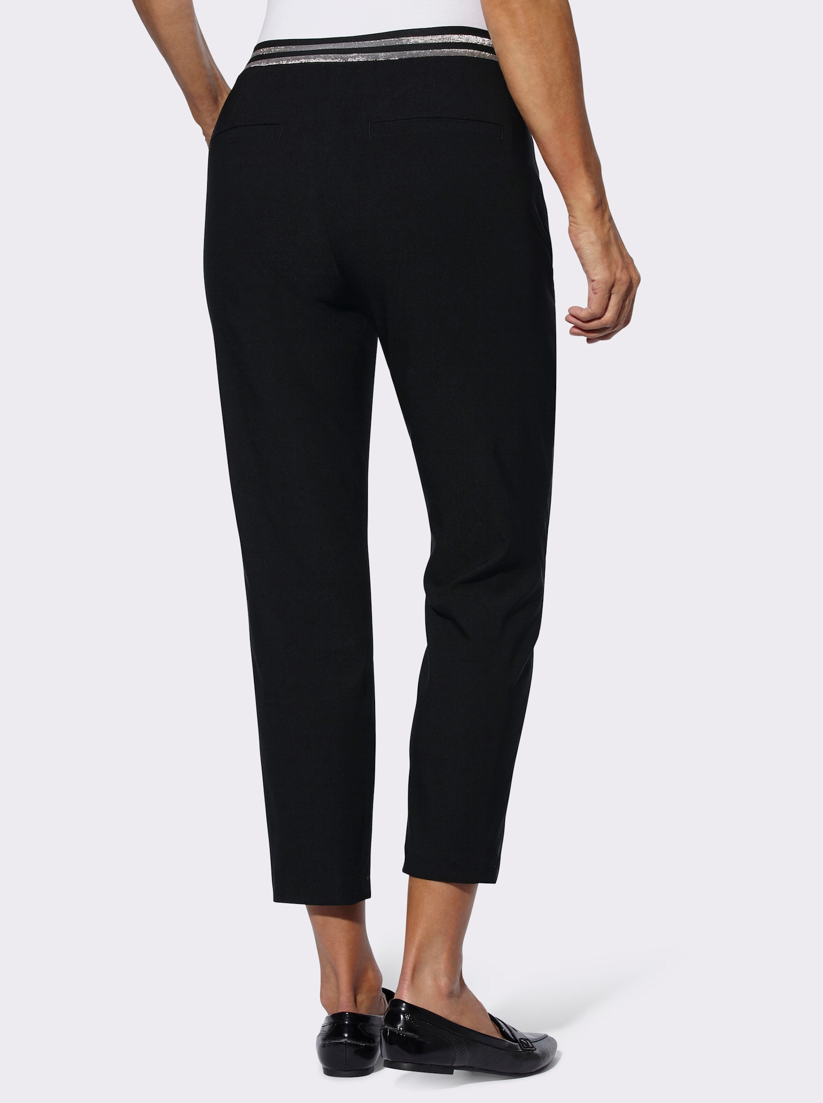 7/8-Hose mit Glitzerknopf - schwarz