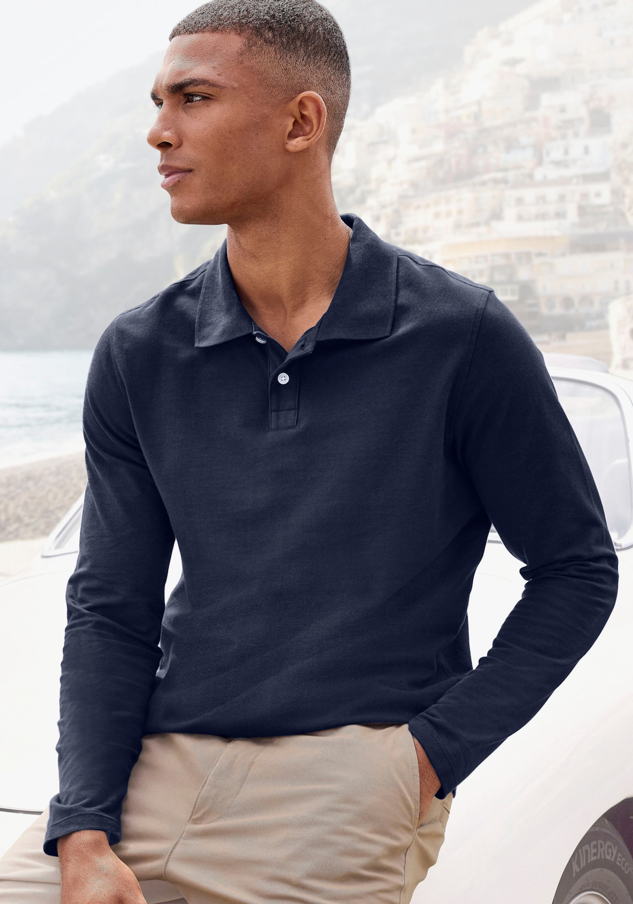 Beachtime Langarm-Poloshirt - marine