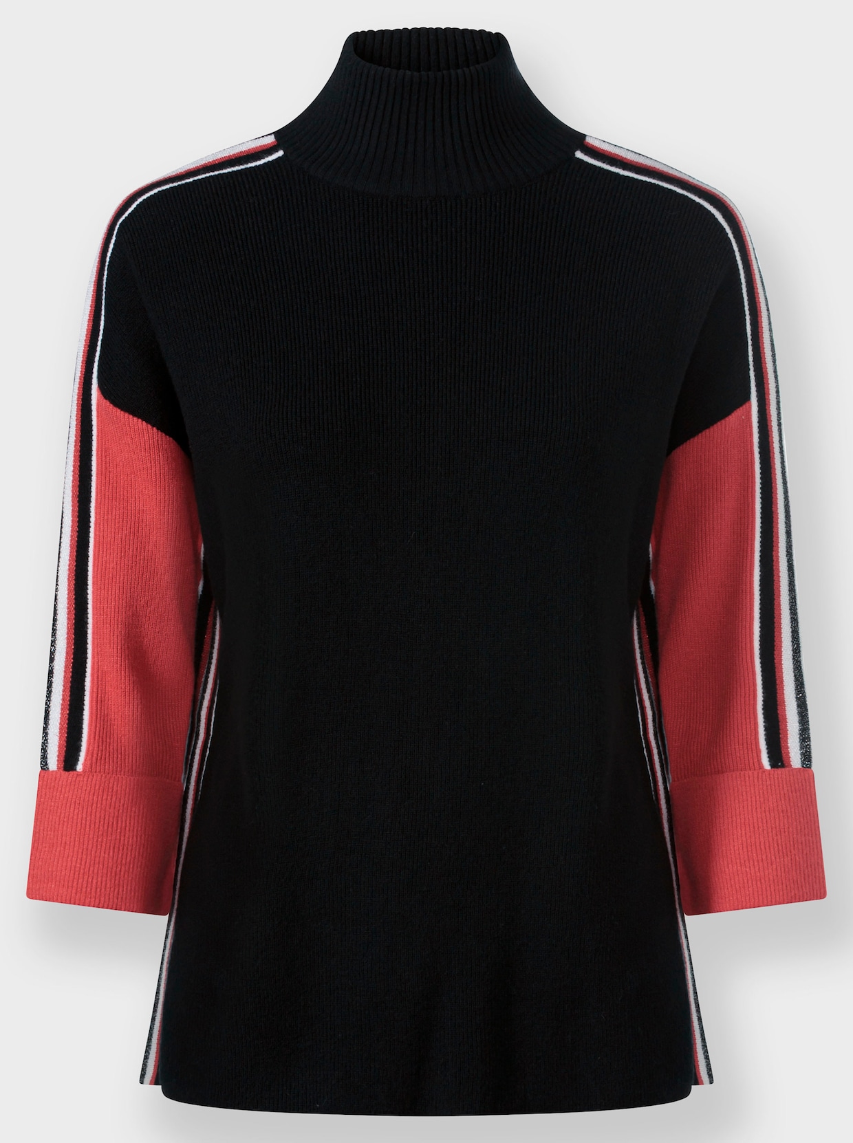 heine Pullover met 3/4-mouwen - zwart/aardbei gedessineerd