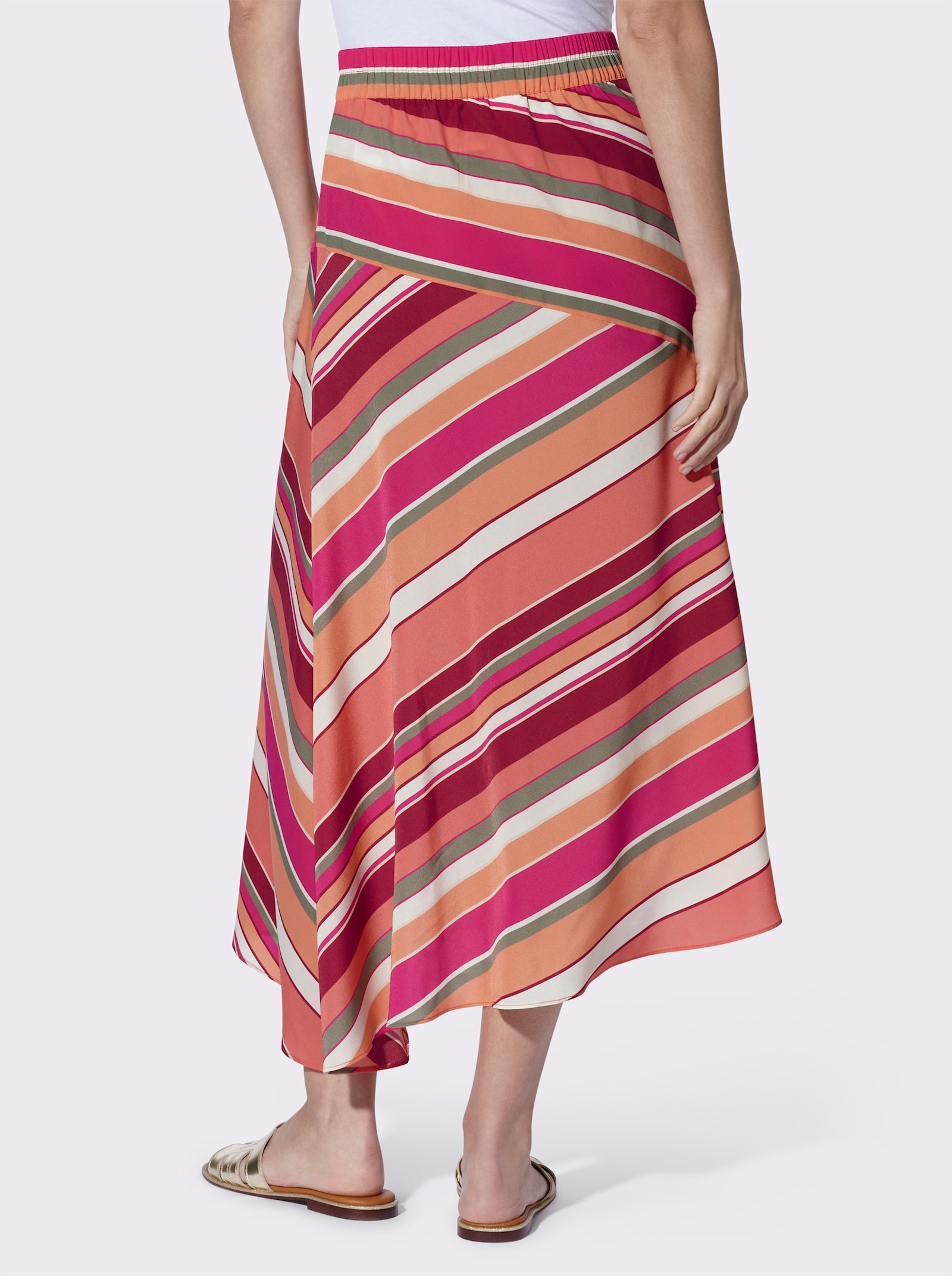 heine Jupe d'été avec motif graphique - pamplemousse-kaki imprimé