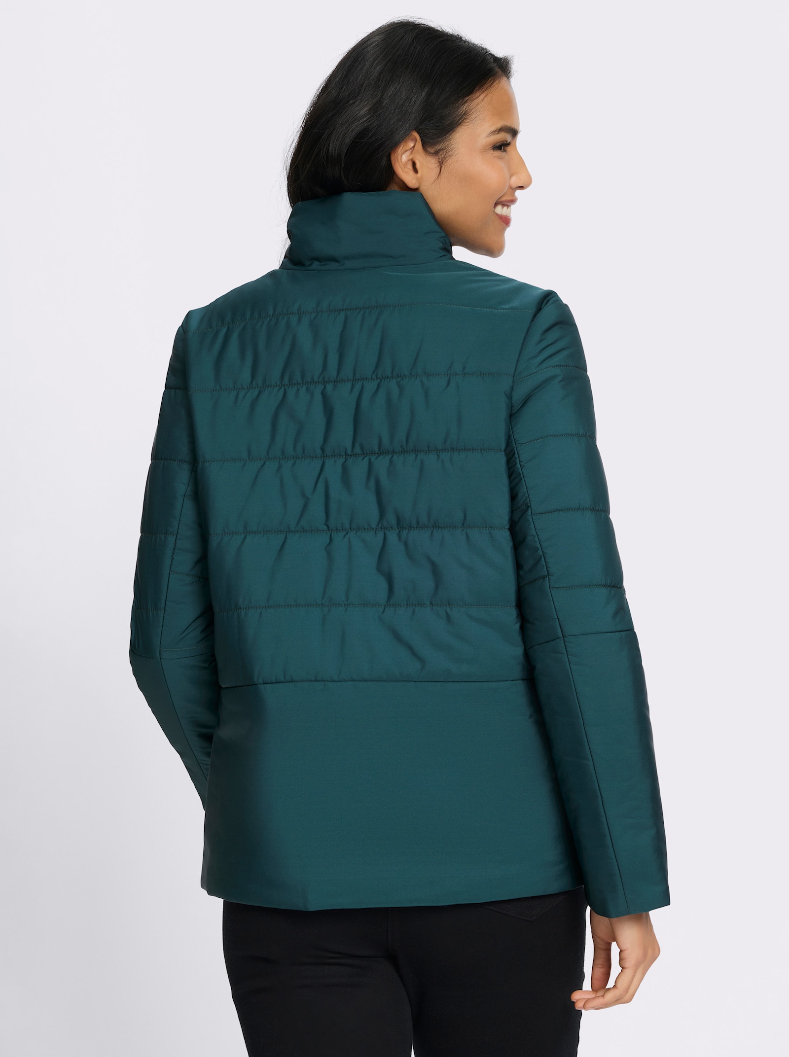 Steppjacke in kastiger Form - petrol