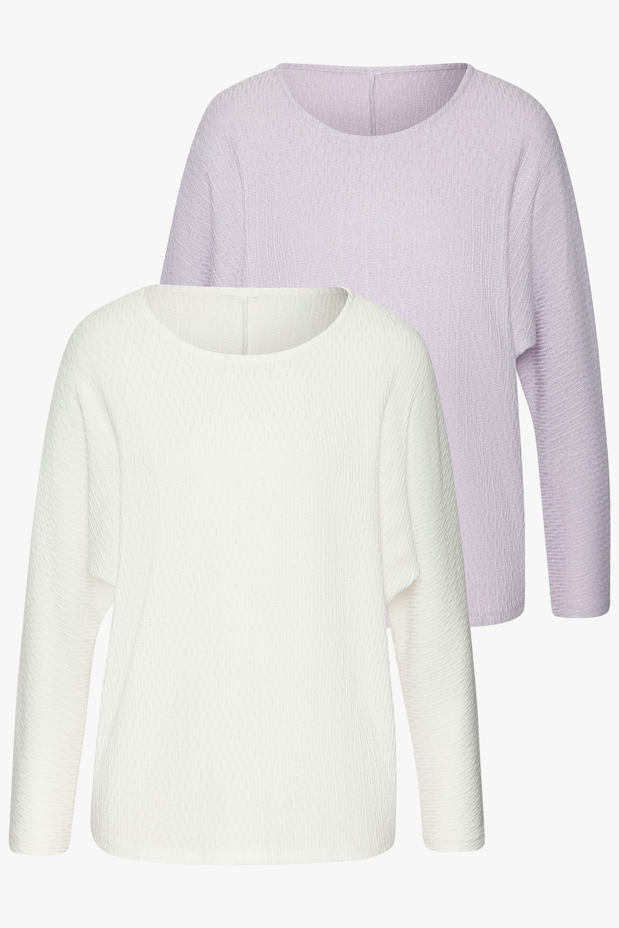 Vivance Langarmshirt - creme, flieder