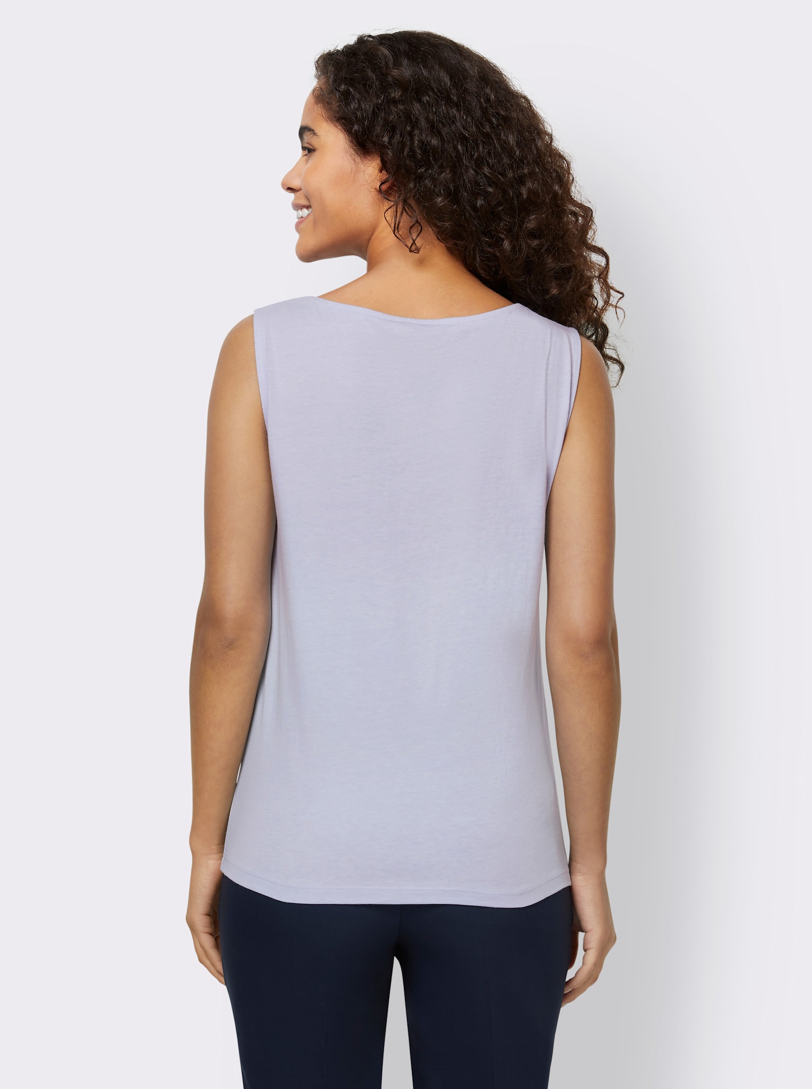 heine Shirttop mit Spitzen-Applikation - hellblau