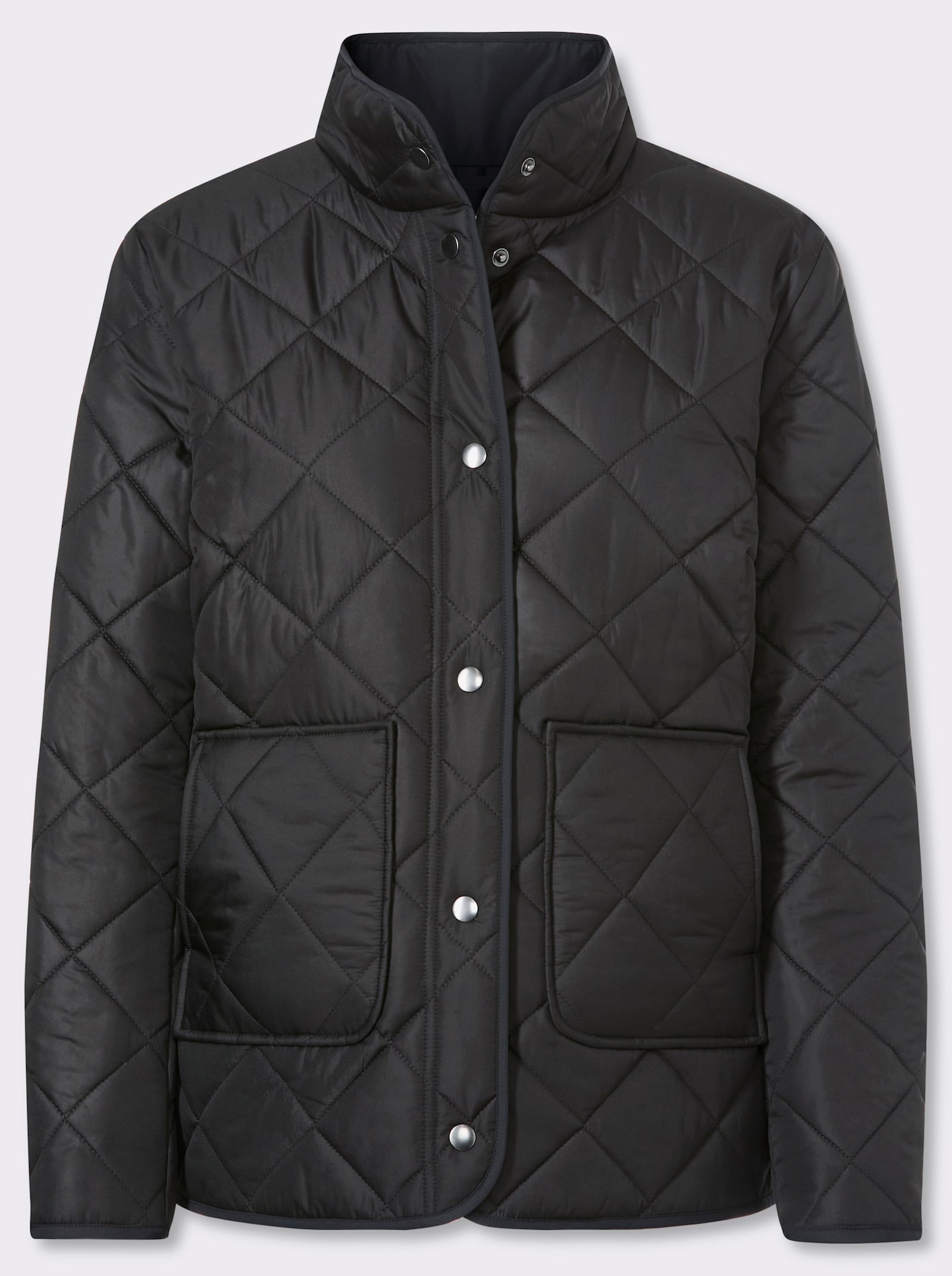 Steppjacke mit Stehkragen - schwarz