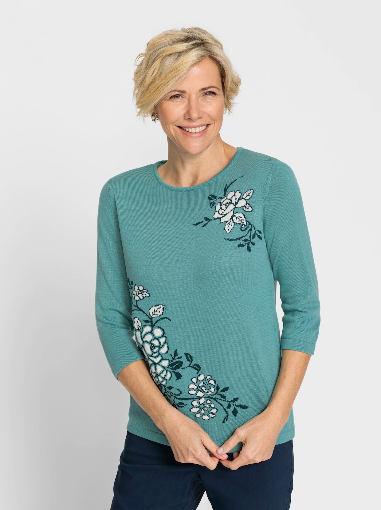 Pullover met ronde hals - oceaan