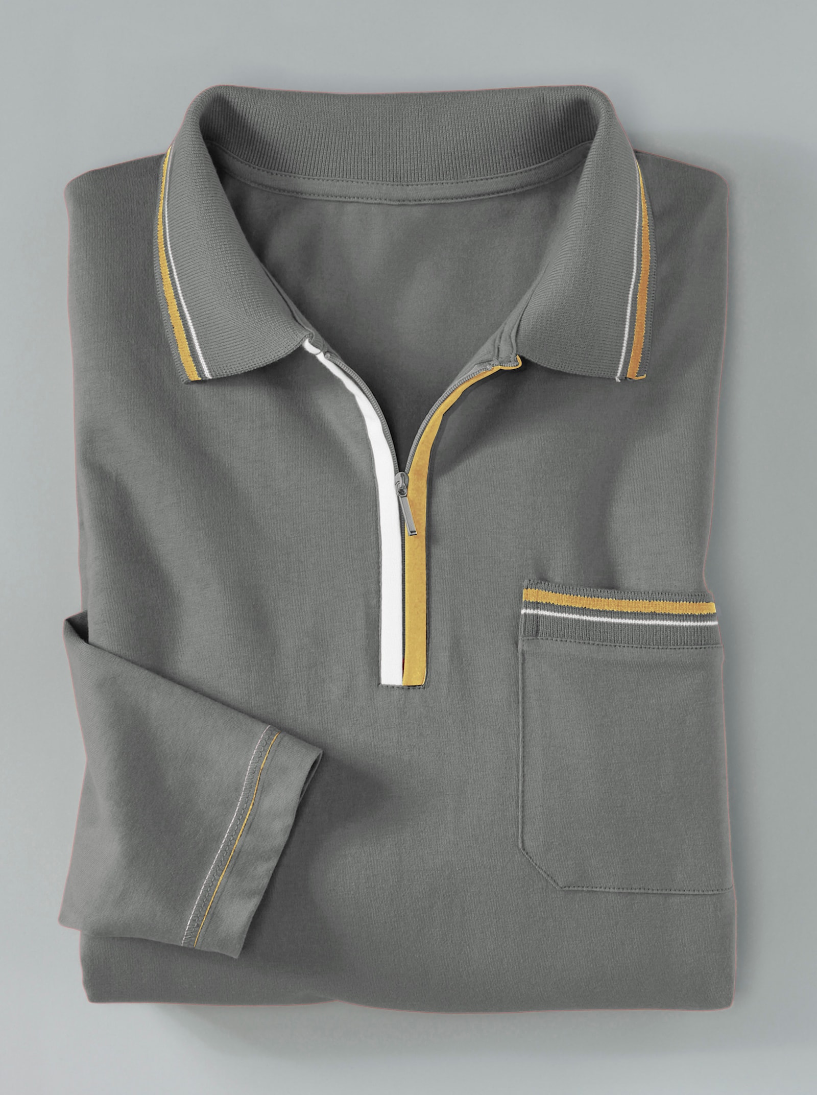 Poloshirt - grau-meliert