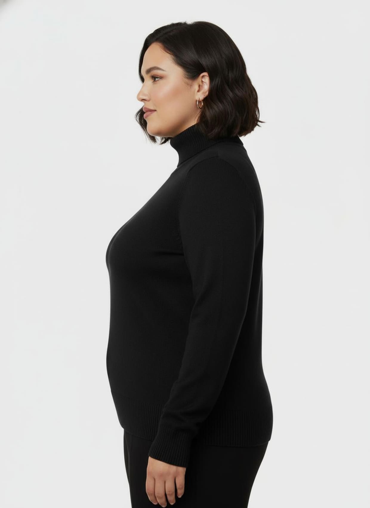Rollkragenpullover aus Feinstrick - schwarz
