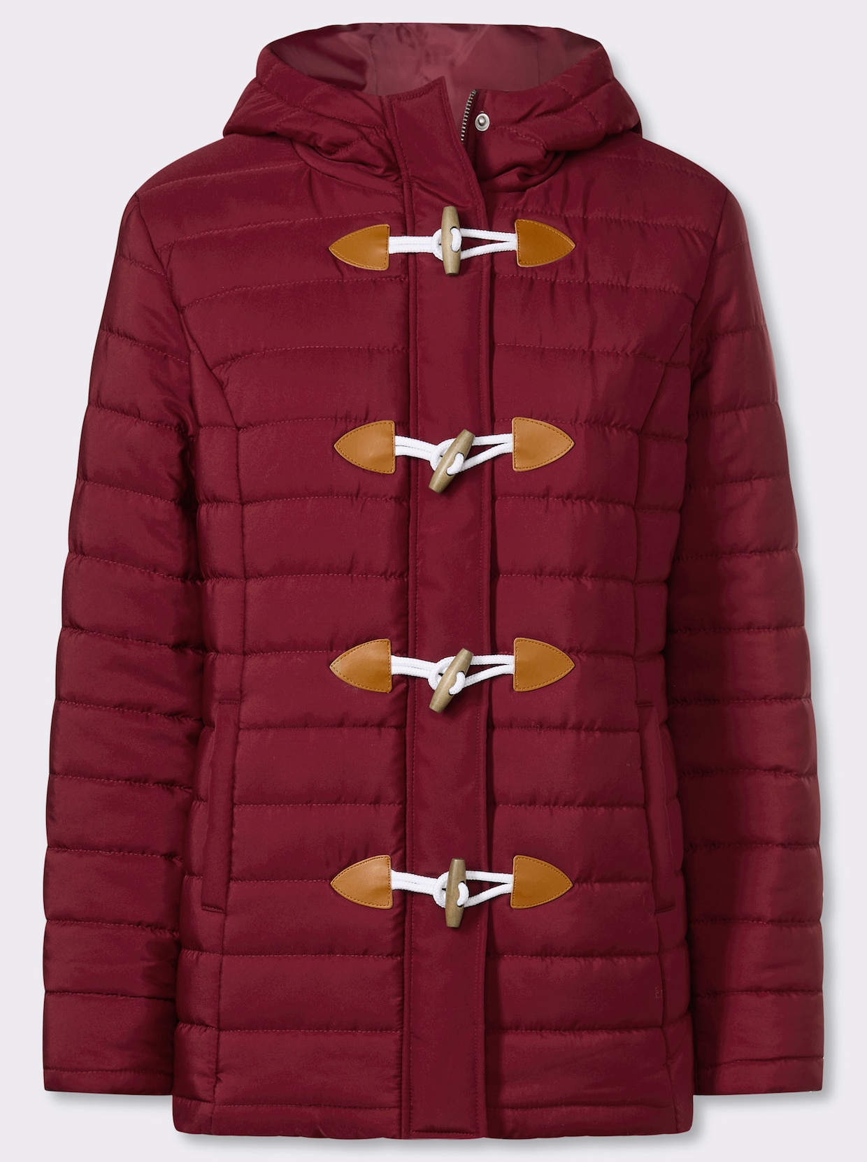Steppjacke mit Knebelknöpfen - dunkelrot