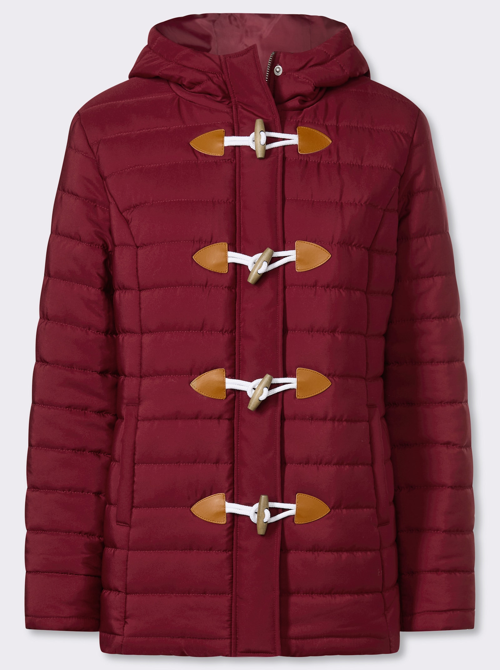 Steppjacke mit Knebelknöpfen - dunkelrot