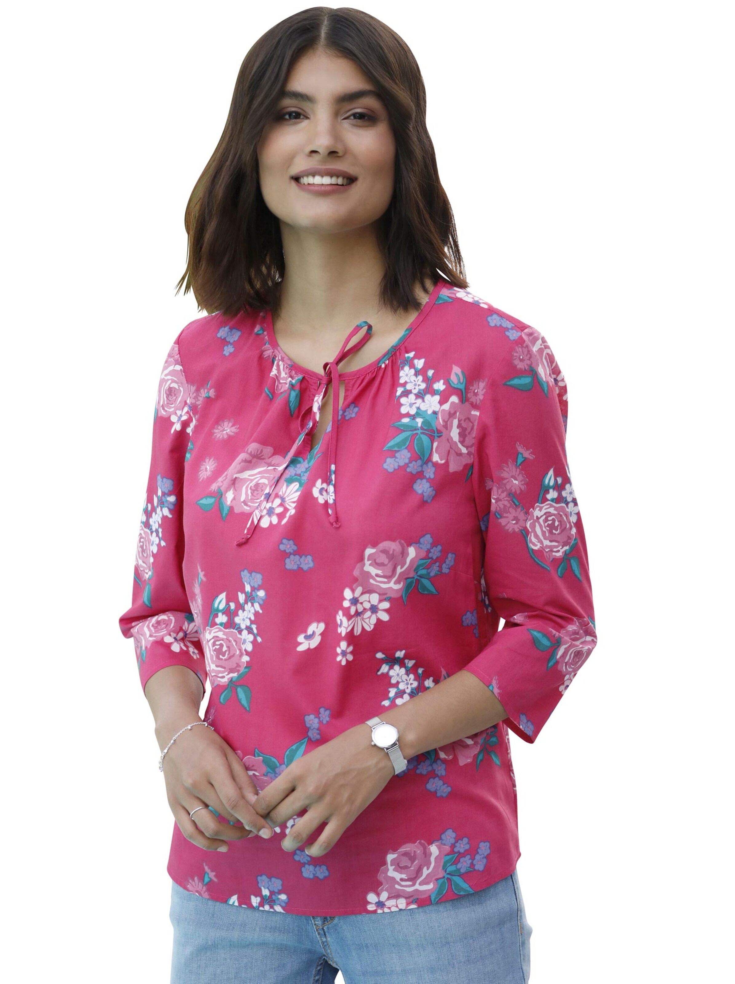 Bluse - fuchsia-bedruckt