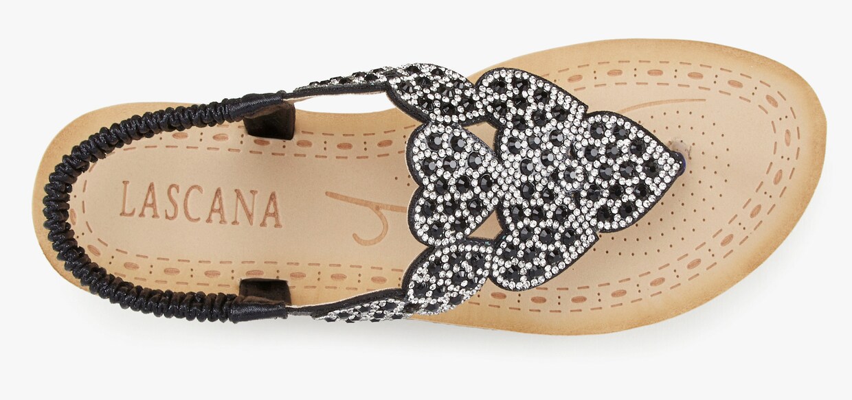 LASCANA Teenslipper - zwart