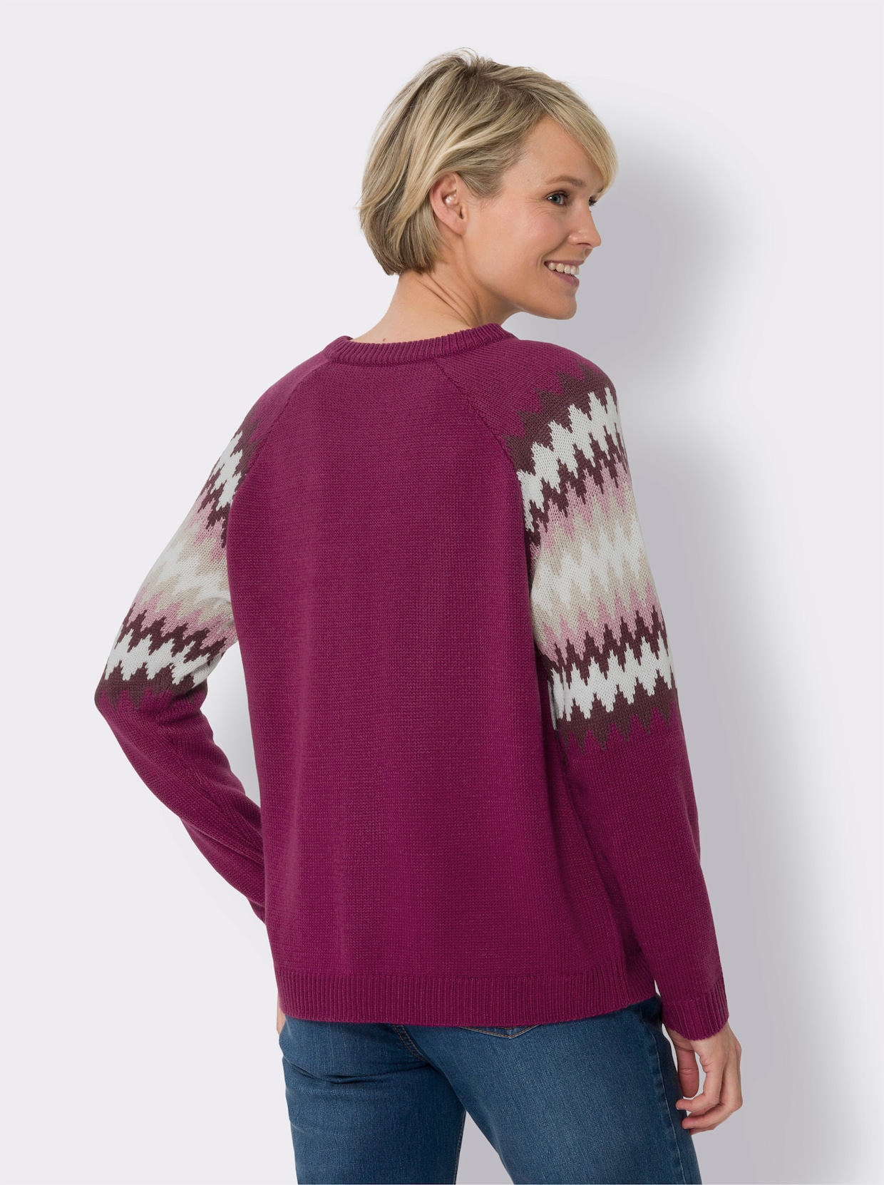 Norwegerpullover - malve-altrosa-gemustert