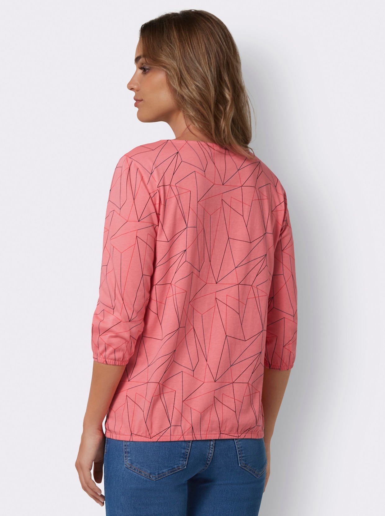 Shirt met 3/4-mouw - flamingo/langoustine bedrukt