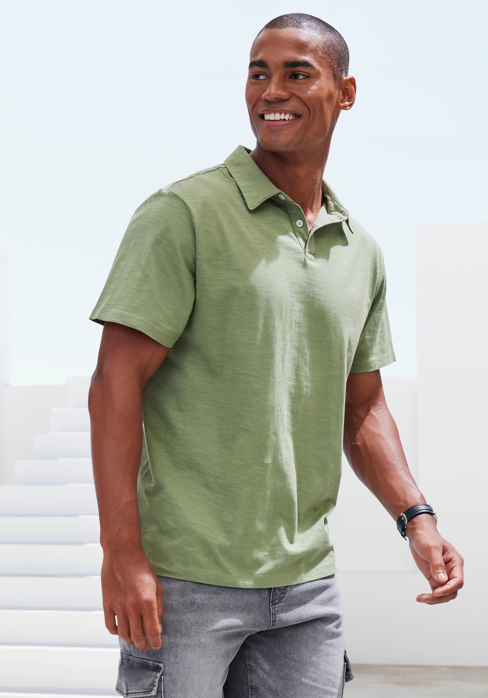 John Devin Poloshirt - khaki / blau