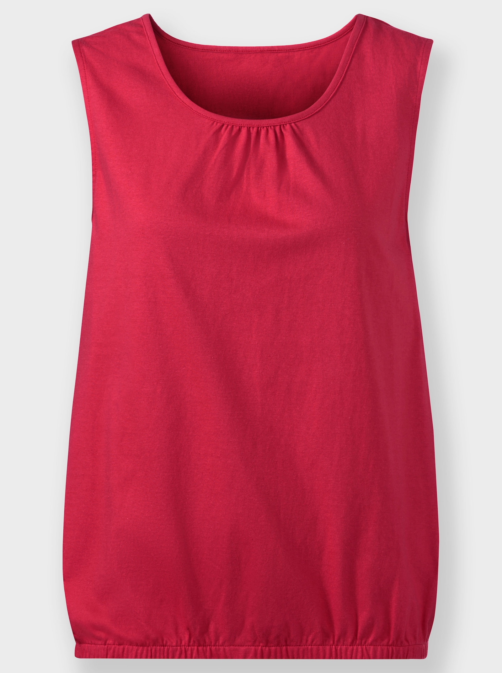 Shirttop mit Gummizug am Saum - erdbeere