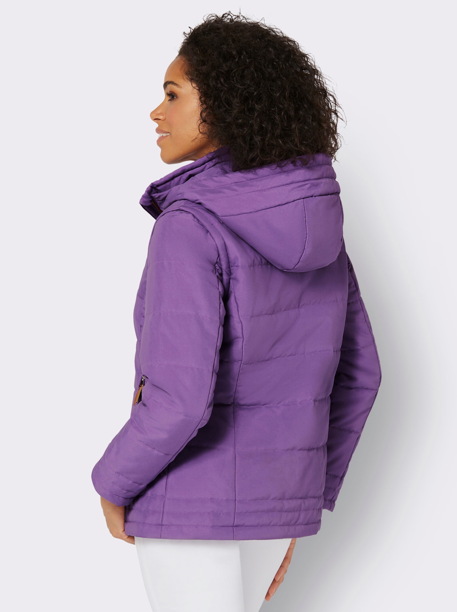 2-in-1-Jacke mit abzippbaren Ärmeln - lila