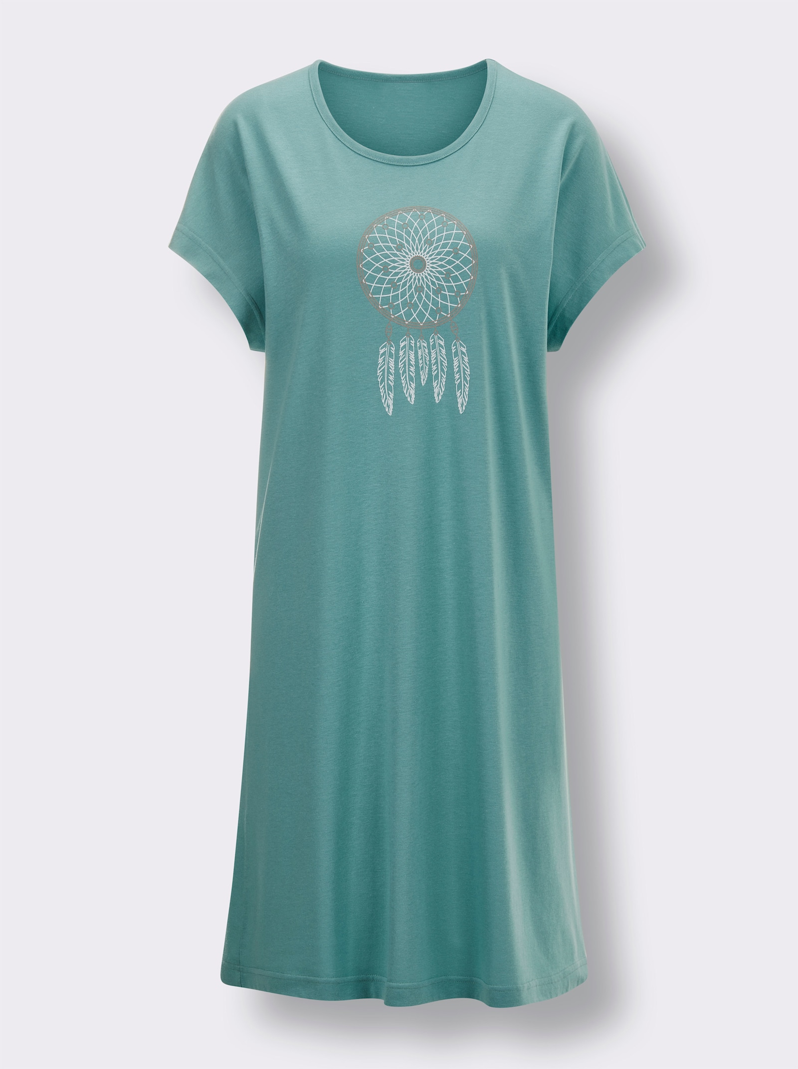 wäschepur Sleepshirts in A-Linie - salbei + ecru-salbei-bedruckt