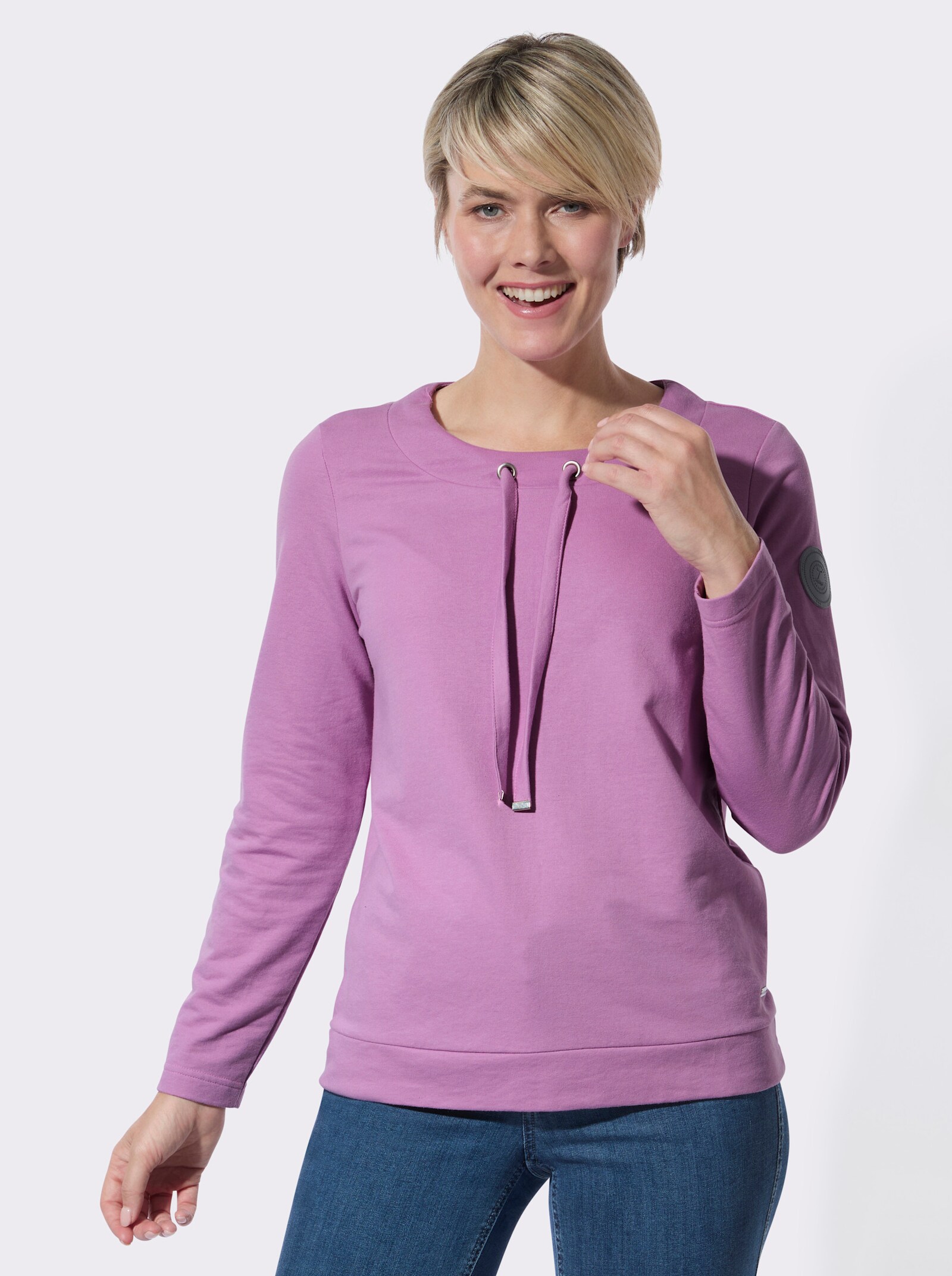 Sweatshirt mit Bindeband - orchidee