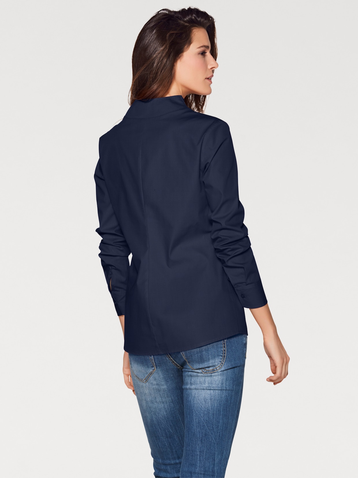 heine Blouse met opstaande kraag - marine