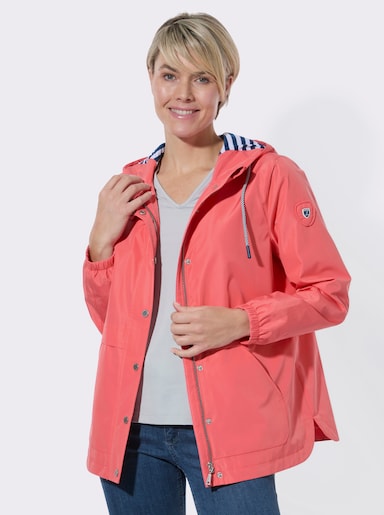 Übergangsjacke mit Kapuze - koralle
