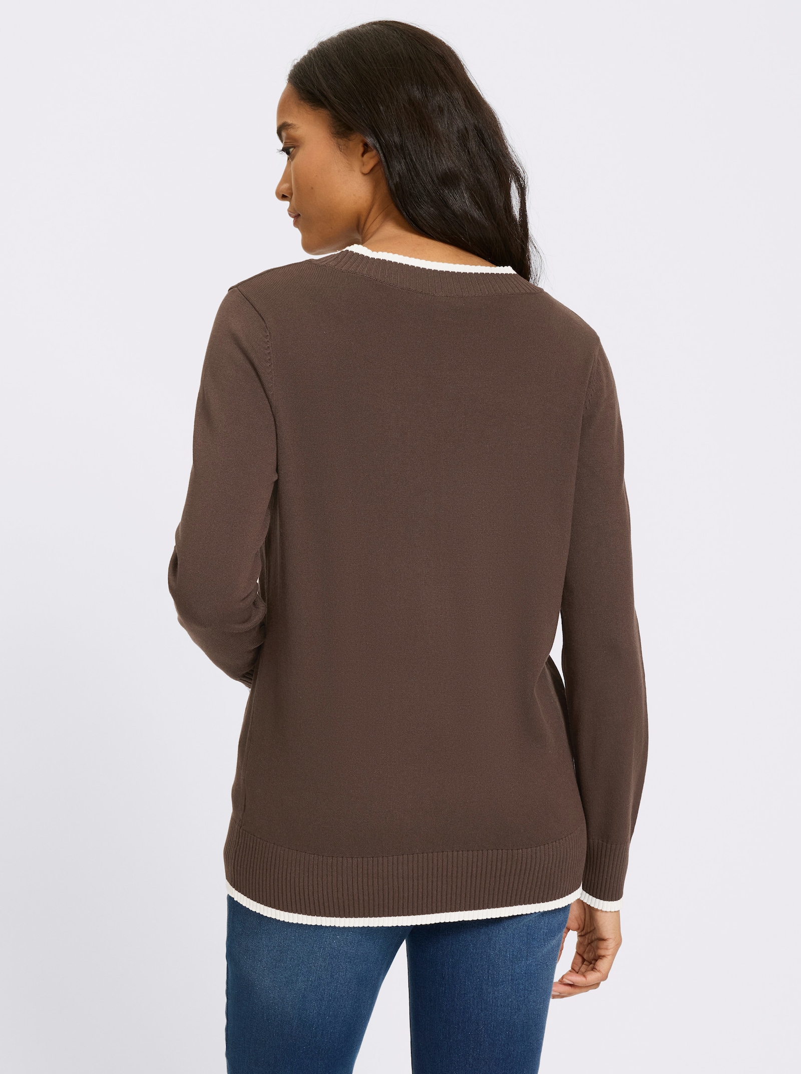 heine Pull en tricot fin - chocolat
