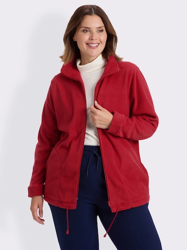 Fleecejacke Kordeldurchzug am Saum - dunkelrot