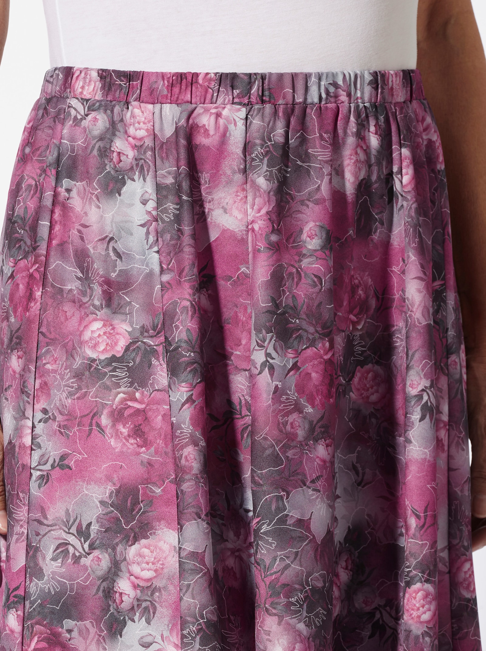 Schlupfrock im floralem Dessin - malve-hellgrau-bedruckt