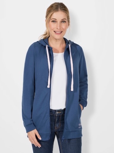 Shirtjacke in langer Form - jeansblau