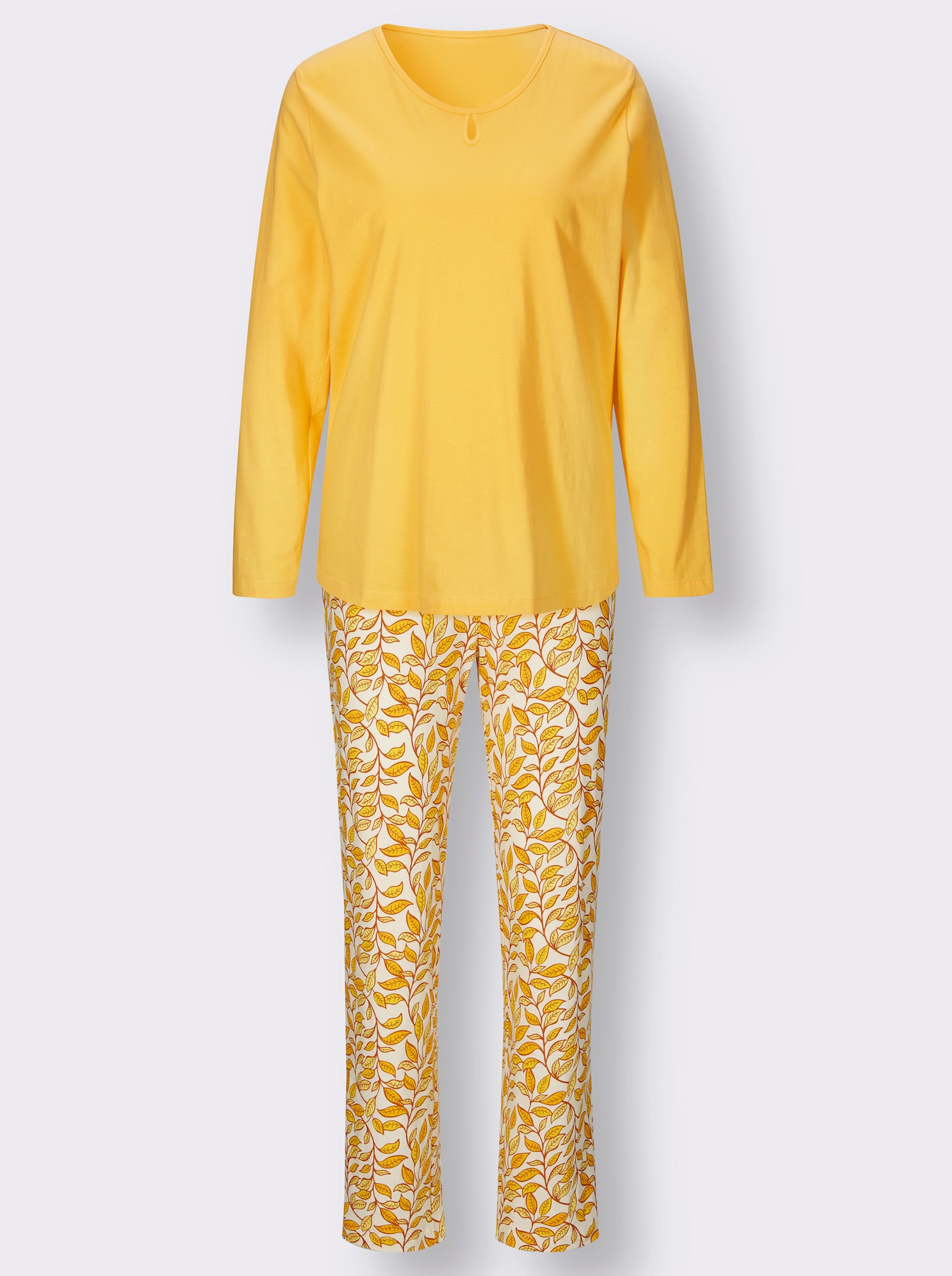 wäschepur Schlafanzüge in Single-Jersey-Qualität - kiwi + gelb