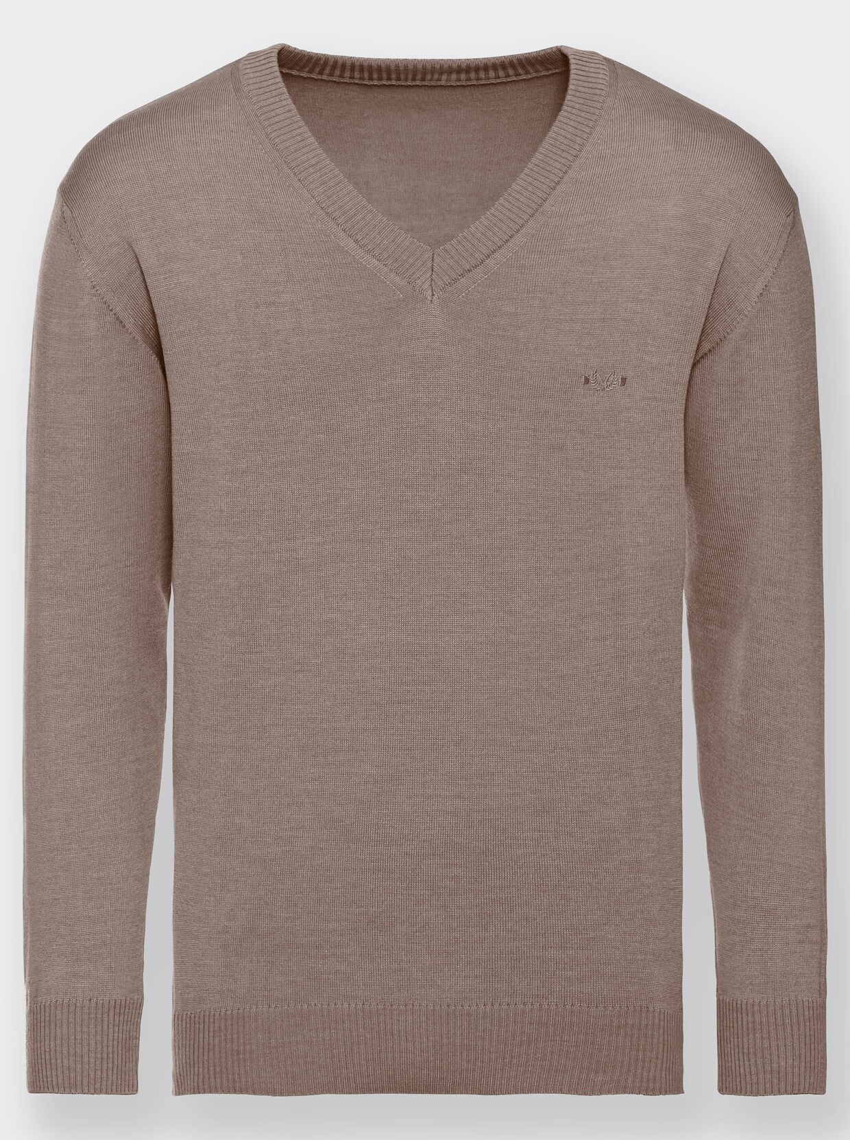 Marco Donati Pullover met V-hals - naturel gemêleerd