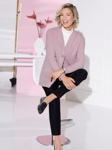 Fleecejacke mit V-Ausschnitt - mauve