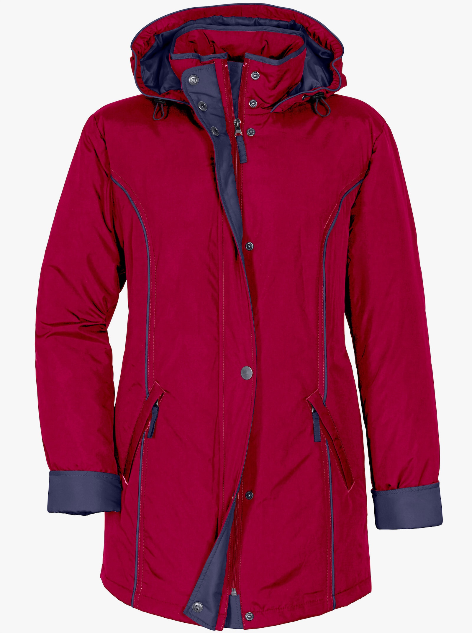 Funktionsjacke mit weitenregulierbarem Saum - rot