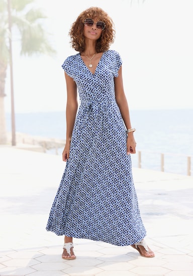 LASCANA Maxikleid - blau bedruckt