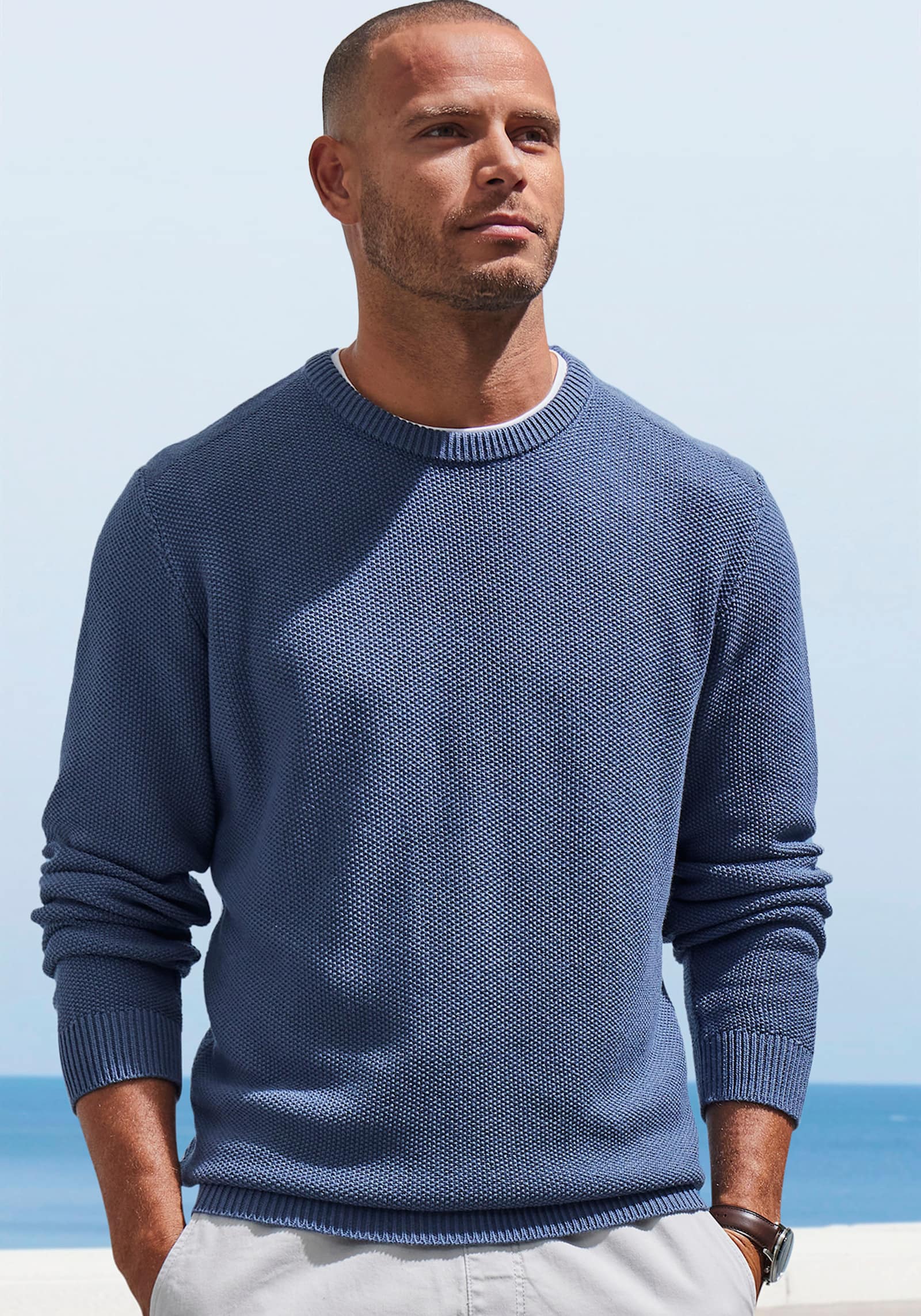 John Devin Strickpullover - blau