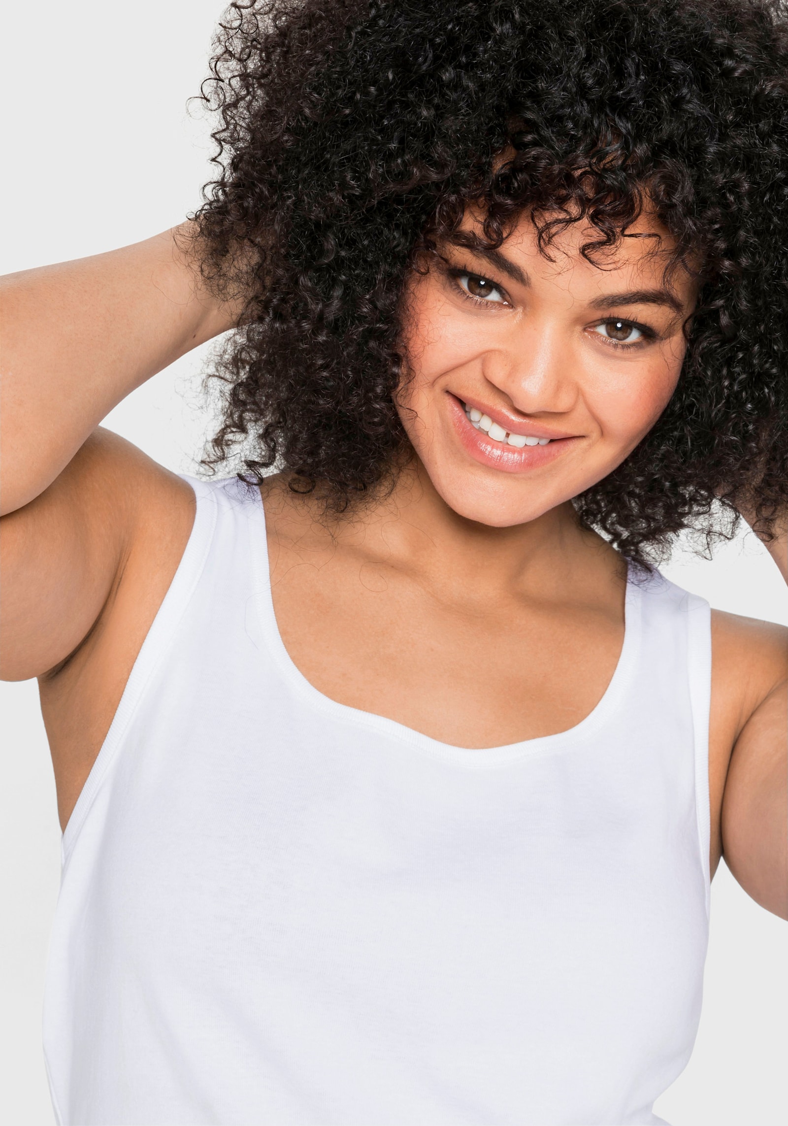 sheego Tanktop in Rippqualität - weiß